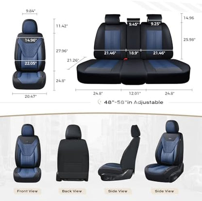 Coverado Car Seat Covers with Lumbar Support, Front Covers for Cars, Universal Automotive Seat Cover, Waterproof, Leather Car Seat Cushion, Interior Seat Protectors for Most Cars - Image 6
