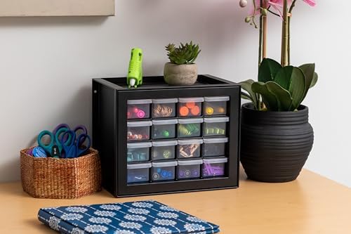 IRIS USA 16-Drawer Small Drawer Organizer, Garage Desk Storage, Black - Image 5