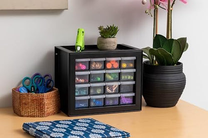 IRIS USA 16-Drawer Small Drawer Organizer, Garage Desk Storage, Black - Image 5