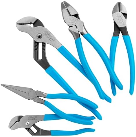 CHANNELLOCK GS-50 5pc Pliers Set | Made in USA | Forged High Carbon Steel | Includes Tongue & Groove, Linemen's, Long Nose and Cutting Pliers by Channellock