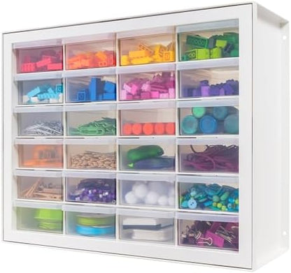 IRIS USA 24-Drawer Plastic Storage Cabinet, Teacher Toolbox, White by IRISUSA