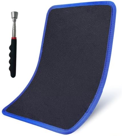 2‑Pack Magnetic Tool Mat Set, 55 LB Magnet with Telescoping Pickup Tool, PVC Layer Heavy‑Duty Parts Organizer for Mechanic for Garage Workshop Auto Repair (Blue) by Unknown