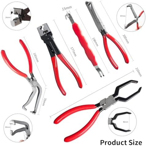 8 Pieces Electrical Disconnect Pliers for Cars, Automotive Electrical Plug Connector Disconnect Tool and Connector Separator and Hose Clamp Pliers - Image 2
