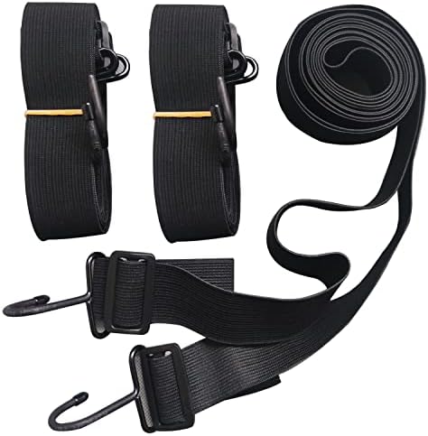 SEAZEN Car Cover Straps Wind Protector, 3Pcs Adjustable Elastic Windproof Ropes Protect Car Cover from High Winds, Universal Fit Most Cars (Black) by SEAZEN