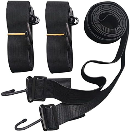 SEAZEN Car Cover Straps Wind Protector, 3Pcs Adjustable Elastic Windproof Ropes Protect Car Cover from High Winds, Universal Fit Most Cars (Black) by SEAZEN