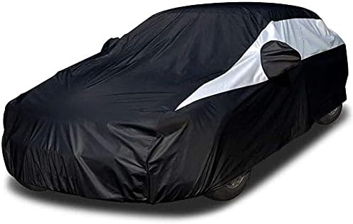 Titan Jet Black Poly 210T Car Cover for Large Sedans 203-212". Waterproof, UV Protection, Scratch Resistant, Driver-Side Zippered Opening. Fits Avalon, XTS, 6-8 and More. by TitanPerformanceProducts