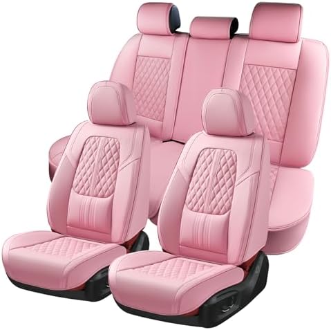 Coverado Car Seat Covers Full Set, Automotive Front and Rear Seat Covers with Backrest, Nappa Leather Car Seat Protectors Waterproof, Universal for Most Vehicles by COVERADOAUTO