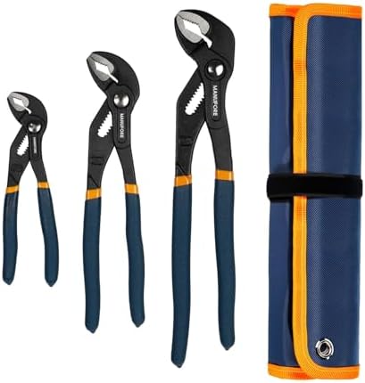 MANUFORE Water Pump Pliers, 7/10/12 Inch Tongue and Groove Pliers Set by MANUFORE