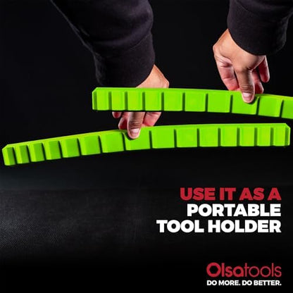 Olsa Tools Silicone Magnetic Tool Holders - 2pc Set - Strong Magnetic Tool Organizer for Shop or Garage - Non Scratch Silicone Tool Tray - Holds Heavy Tools Securely - Professional Grade - Part: 1901 - Image 5