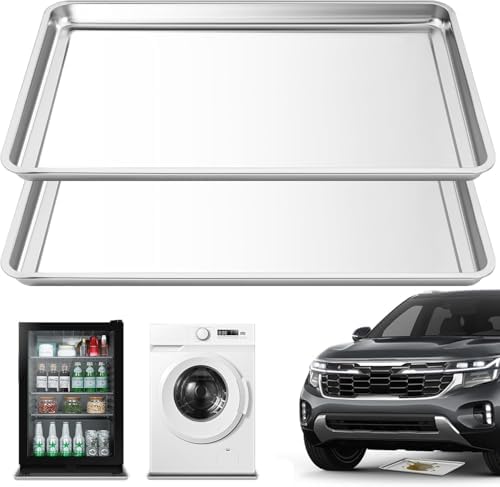 2-Pack Stainless Steel Oil Drip Pan, 24x16x1.9'' Oil Drip for Car by Home