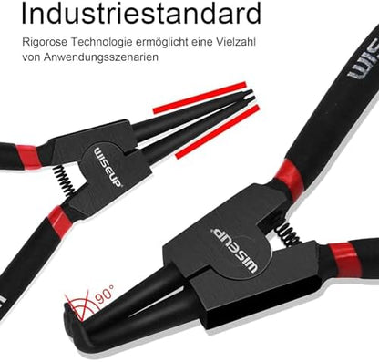 WISEUP Snap Ring Pliers Set, Heavy Duty 4PCS-7 inch Circlip Pliers Kit - Image 2