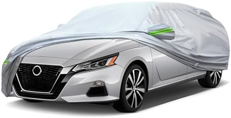 Full Car Cover Universal 6 Layers Outdoor Thicked All Weather Cover, Sunshield, Waterproof, Snow Proof, UV Proof, Scratch Proof, Bird Droppings, 6 Reflective Strips, Fits Sedans up 188"-198" by QUYDDC