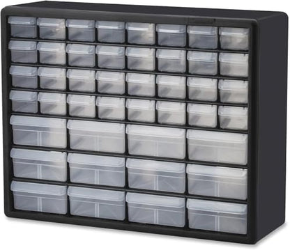 Akro-Mils 44-Drawer Plastic Storage Cabinet, 20"W x 6"D x 16"H, Black by Akro-Mils