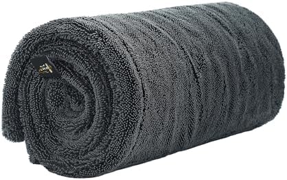 Boss XL Car Drying Towel, 24x36, 1400 GSM Twisted Loop Microfiber Drying Towel, Ultra Absorbent Premium Auto Drying Cloth for Cars, Trucks, SUVs, RVs, Motorcycles, Scratch-Free - Gray - Image 3