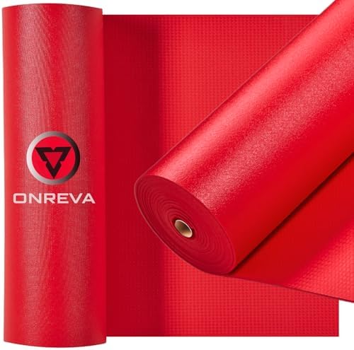 ONREVA Tool Box Liner 24 inch Wide x 24 ft Large, Thick Heavy Duty Toolbox Drawer Liners, Rolling Tool Chest Foam Mat, Shelf Rubber Mat, Non-Slip Organizer Pad for Cabinet Workbench, Red by ONREVA