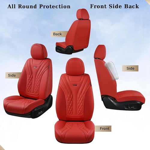 Coverado Car Seat Covers, Car Seat Covers Front Seats, 2-Pack Front Seat Cover, Nappa Leather Waterproof Seat Covers, Car Seat Protectors, Automotive Seat Covers Universal Fit for Most Vehicles - Image 5