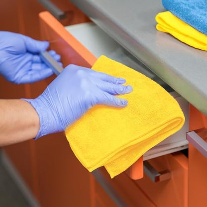 Yellow Microfiber Towels (Value Pack of 36) Size 16" x 16" Large, Highly Absorbent Cleaning Rags, Lint Free Towels, Reusable and Washable, Microfiber Towel for Cars - Image 6