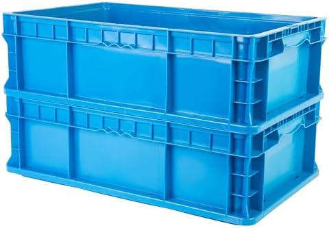 Hudson Exchange 24 x 15 x 7.5" (3 Pack) Straight Wall Handled Storage Container Tote, Blue - Image 3