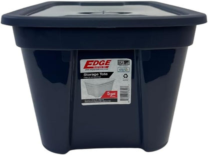 Edge Plastics Classic Storage Tote, durable storage in for home or garage with secure snap lid designed for stacking (6, Ink, 5 Gallon) - Image 2