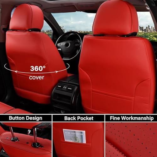 Coverado Car Seat Covers, Car Seat Covers Front Seats, 2-Pack Front Seat Cover, Nappa Leather Waterproof Seat Covers, Car Seat Protectors, Automotive Seat Covers Universal Fit for Most Vehicles - Image 4