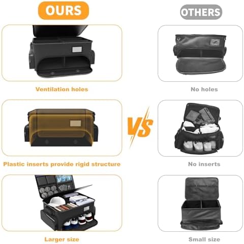 WALMANN Golf Trunk Organizer – Large 2-Layer Storage Bag with Ventilated Shoe Compartments for 2 Pairs, Waterproof Foldable Golf Gear Organizer - Image 6