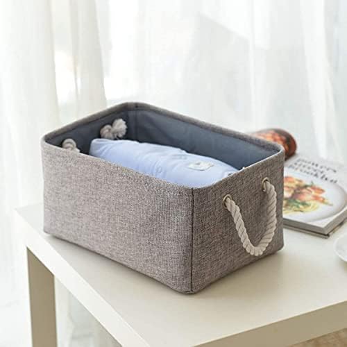 Storage Basket Fabric Sturdy Canvas Storage Bins Organizer with Handles for Clothes and Storage Foldable Storage Boxes Cubes - Image 4