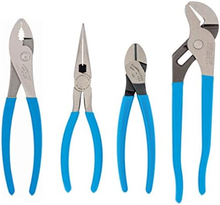 Channellock PC-2 Pro's Choice Plier Kit with Bonus Tool Tray for convenient storage,4-Piece 9-1/2 Inch Tongue&Groove,8-Inch Duty Slip Joint,8-Inch Long Noseand 7-Inch High Leverage Diagonal Cutter by Channellock