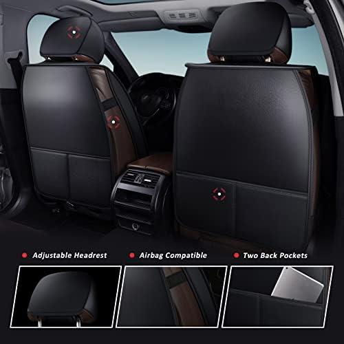 MIROZO 2PCS Front Car Seat Covers, Leather Seat Covers for Sedan, Truck,SUV - Image 5