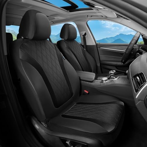 FLORICH Car Seat Covers Front Seat, Leather Seat Covers for Cars, Car Seat Protector Waterproof, Universal Automotive Seat Covers, Front Car Seat Cover Fit for Most Cars SUV Pick-up Truck by FLORICH