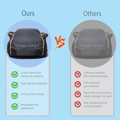 Full Hail Protector Car Cover for Cabrio 1979–2002, Specialized Padded Anti Hail Thickened Cotton EVA Full Car Cover g7hg6 - Image 5