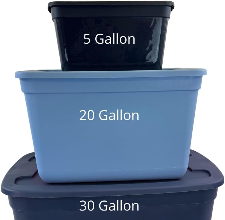 Edge Plastics Classic Storage Tote, durable storage in for home or garage with secure snap lid designed for stacking (6, Ink, 5 Gallon) - Image 6