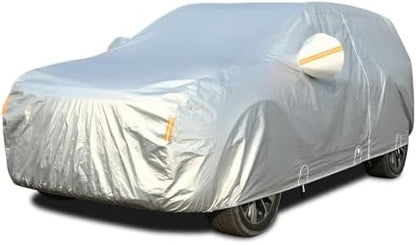 Tecoom SUV Car Cover Waterproof All Weather, 3-Layer Fleece Lined Outdoor Indoor Cover with Zipper Door & Lock, UV Snow Hail Sun Protection, Fit for SUV (206"–215") by Tecoom