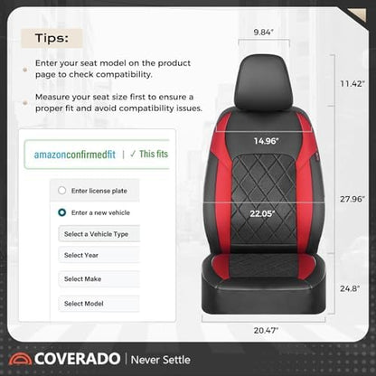 Coverado Car Seat Covers, Front Seat Covers, 2 Front Automotive Seat Cover, Mesh Breathable Seat Protectors, Universal Fit for Most Cars - Image 5