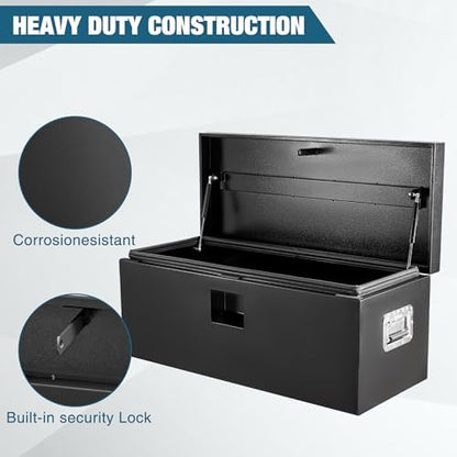 Garvee Black Steel Truck Bed Tool Box, Trailer Tongue Box, Truck Storage Organizer Tool Chest For Truck Bed, RV, Trailer (24"x 15"x 15"- Black) - Image 4