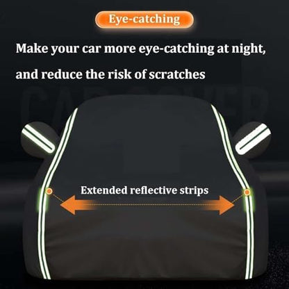 Car Cover Waterproof for Opel Rekord E (1977-1986), Outdoor Full Car Covers with Door Zipper, Large Auto Cover Sun Snow Rain UV Dust Resistant - Image 4
