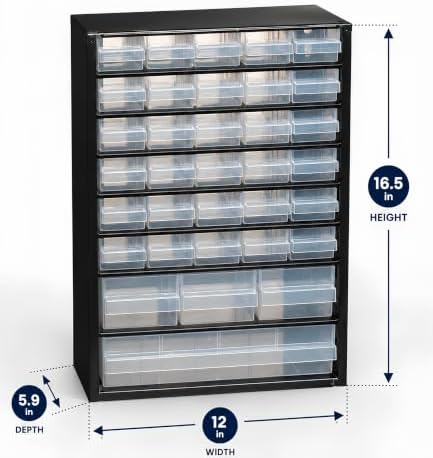 Raaco Steel Storage Cabinet, Standard 34-Drawer (C9-34) - Nuts & Bolts - Image 2
