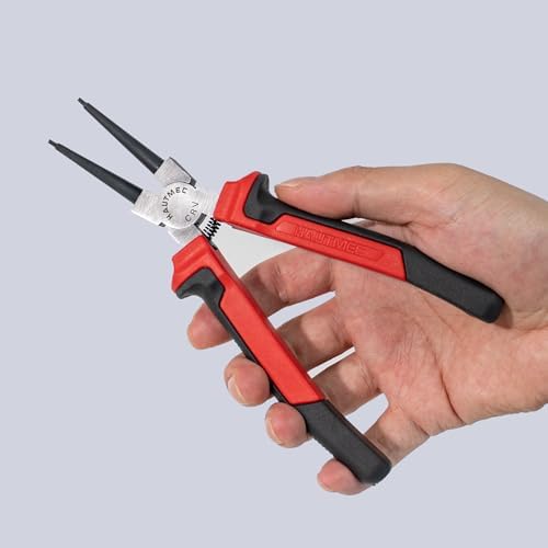 HAUTMEC 5-Piece Snap Ring Pliers Set, 7" Internal/External Circlip Pliers with Straight, 90° Bent & Flag Tip Lock Ring Pliers, Forged CRV Steel, for Automotive & Machinery - Image 5