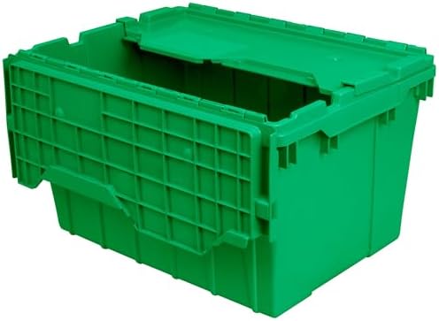 Akro-Mils 39120 Industrial Lidded Plastic Storage Container, Nesting and Stackable Plastic Storage Box with Lid Attached, Organization Tote for Garage and Warehouse, 21.5"x15.25"x12.5", Green (6-Pack) - Image 5