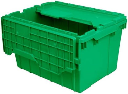 Akro-Mils 39120 Industrial Lidded Plastic Storage Container, Nesting and Stackable Plastic Storage Box with Lid Attached, Organization Tote for Garage and Warehouse, 21.5"x15.25"x12.5", Green (6-Pack) - Image 5