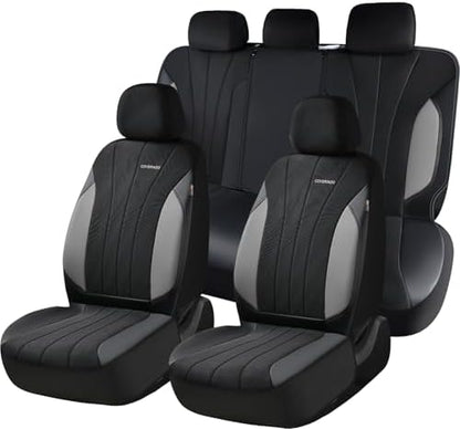 Coverado Automotive Seat Cover Full Set, Front and Rear Seat Covers, Waterproof Car Seat Covers 5 Seats, Luxury Car Seat Protectors Universal Fit for Most Vehicles, SUV, Truck, Sedan by COVERADOAUTO