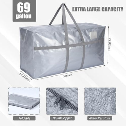 Windyun 4 Pack 69 Gallon Extra Large Moving Bags XXL Heavy Duty Storage Bag - Image 2