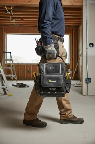 Closed Top Toolbags Professional Electrician Tool Bag, Tool Organizer, HVAC,Black, Large Capacity Multi-Pocket Design, Removable Tool Panels, Service Bag with Shoulder Strap, Molded Handle - Image 6