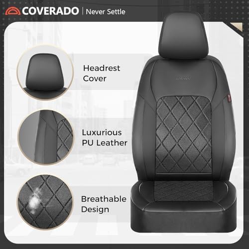 Coverado Car Seat Covers, Seat Covers Full Set, 5 Seats Automotive Seat Cover, Mesh Breathable Seat Protectors, Universal Fit for Most Cars - Image 3