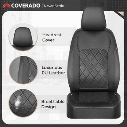 Coverado Car Seat Covers, Seat Covers Full Set, 5 Seats Automotive Seat Cover, Mesh Breathable Seat Protectors, Universal Fit for Most Cars - Image 3
