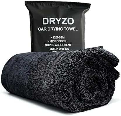 DRYZO Microfiber Towel for Drying Cars - 24"x36" Jumbo Size, 1200 GSM Ultra-Thick, Scratch-Free & Super Absorbent, Zero-Lint Cloth for Car, Truck & SUV Pro Detailing - Dries Entire Vehicle in One Pass by Unknown
