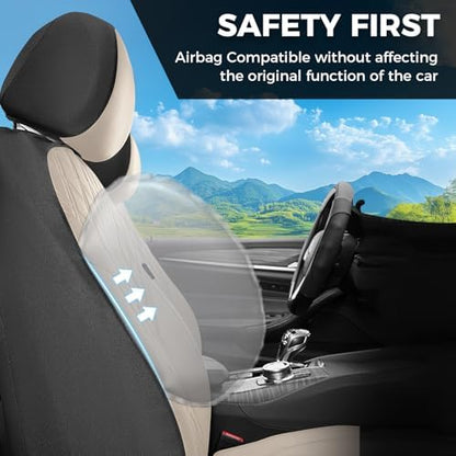 FLORICH Car Seat Covers Full Set, Leather Seat Covers for Cars, Waterproof Car Seat Protector Breathable, Universal Automotive Seat Covers, Front and Rear Car Seat Cover Fit for Most SUV Pick-up Truck - Image 6
