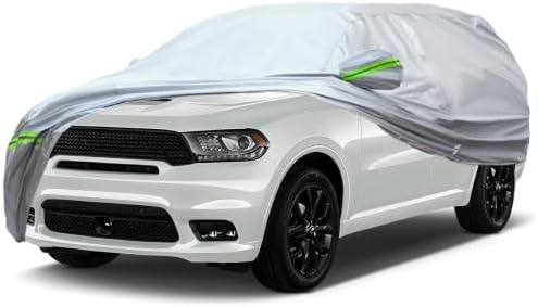 AUQDD 6-Layers Premium SUV Car Cover Waterproof All Weather Weatherproof UV Sun Protection Snow Dust Storm Resistant Outdoor Exterior Custom Form-Fit Full Padded Car Cover with Straps 198"-208" K9 by AUQDDAutoPartsWholesale
