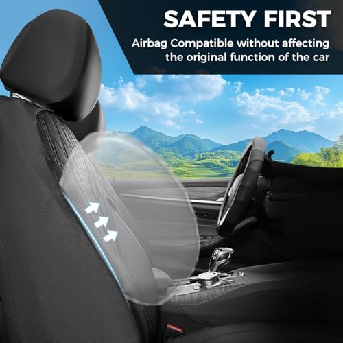 FLORICH Car Seat Covers Front Seat, Leather Seat Covers for Cars Breathable, Car Seat Protector Waterproof, Universal Automotive Seat Covers, Front Car Seat Cover Fit for Most Sedans SUV Pick-up Truck - Image 5