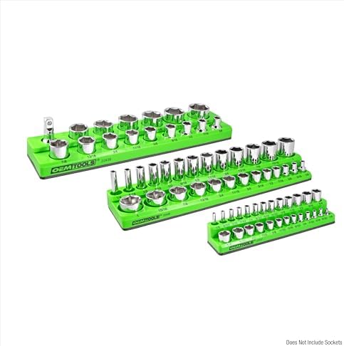 OEMTOOLS 3-Pc Magnetic Socket Organizer for 68 Deep & Shallow SAE Sockets - Image 2