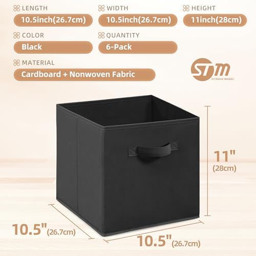 STORAGE MANIAC Storage Cubes, 11 Inch 6 Pack Collapsible Fabric Shelf Bins - Image 4